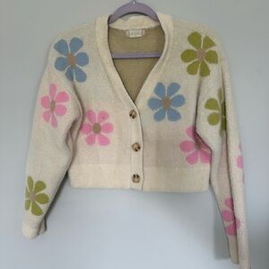 Groovy flowers, xs Altar’d State cardigan